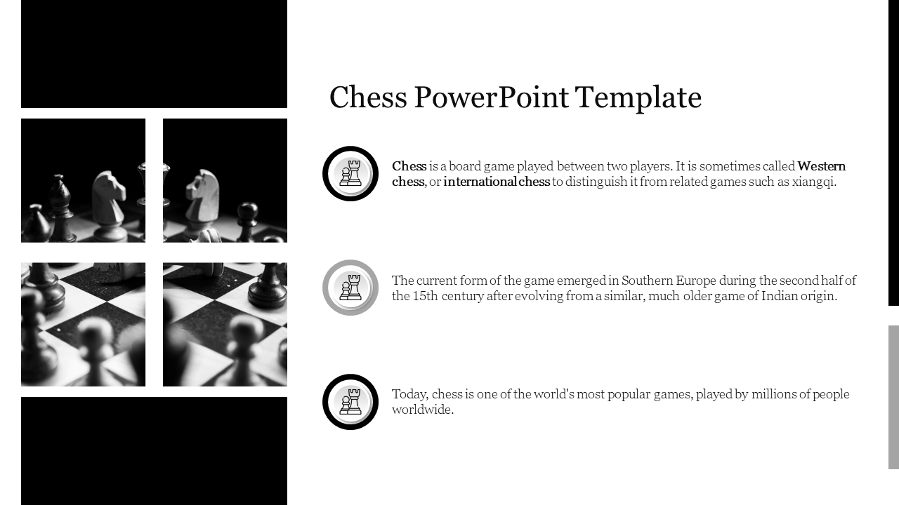 Editable Chess PowerPoint Template Presentation Slide 